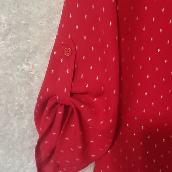 Radiant red blouse with silver detail - Picture 3 of 6
